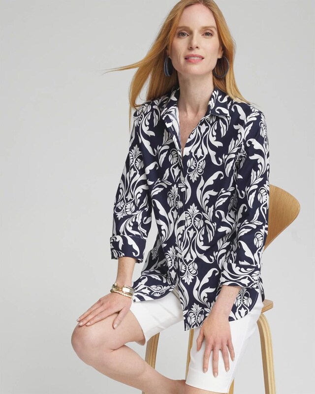 No Iron Stretch Swirl Shirt - image 2